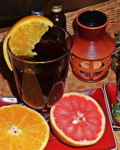 Чай пуэр с цитрусами и бальзамом