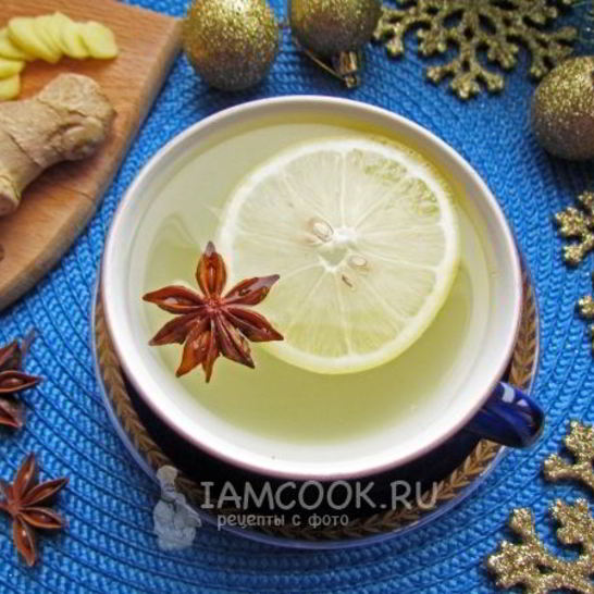 Рецепт пряного имбирного чая с лимоном