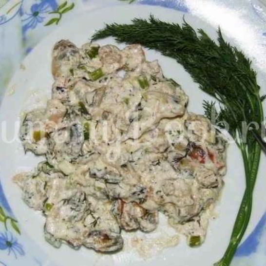 Рецепт коктейля морского в сметане с зеленью