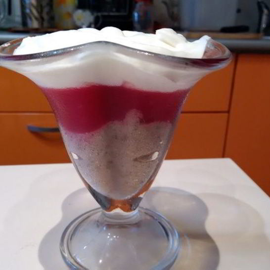 Рецепт десерта из бананового смузи и киселя