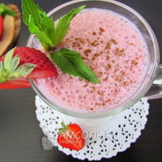 Рецепт клубничного смузи с овсяными хлопьями