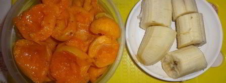 смузи с абрикосами, бананом и мацони. Шаг 2