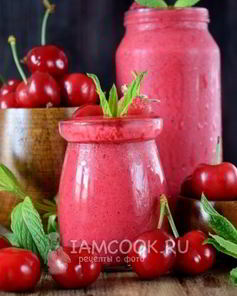 Смузи с малиной и черешней