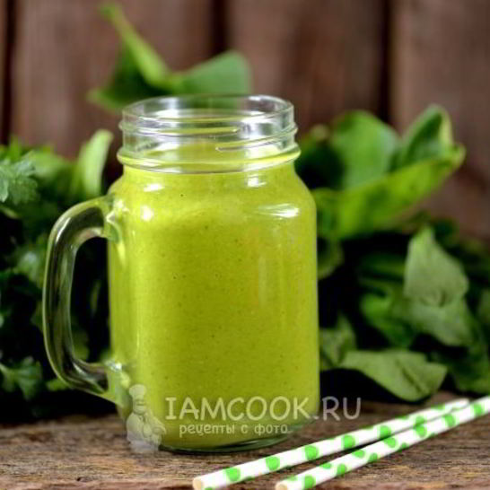 Рецепт зеленого коктейля с овсяными хлопьями и льном