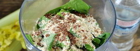 зеленый коктейль с овсяными хлопьями и льном. Шаг 7