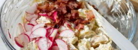 картофельный салат с редисом и беконом. Шаг 8