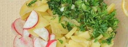 картофельный салат с редисом. Шаг 3