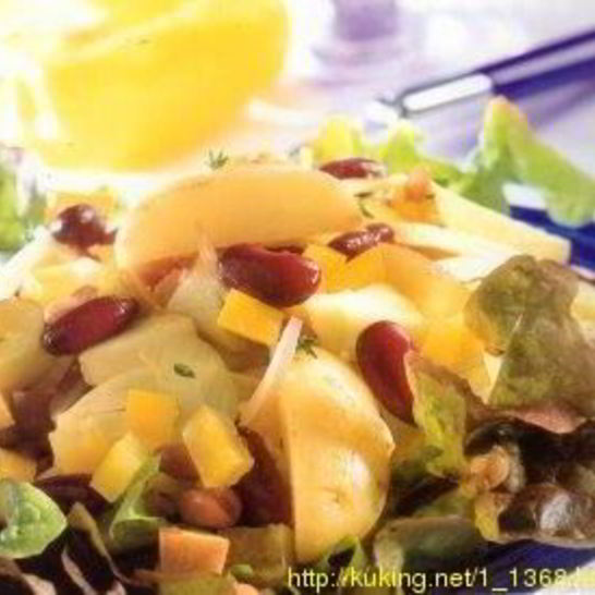 Рецепт картофельного салата с яблоками и фасолью