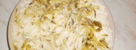 салат из картофеля с копченой горбушей. Шаг 7