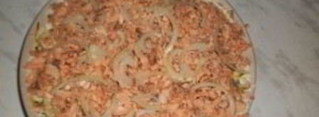 салат из картофеля с копченой горбушей. Шаг 9