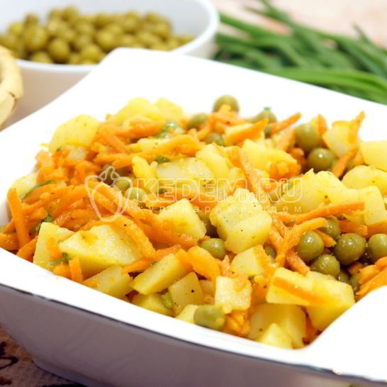 Рецепт салата из картофеля с морковью по-корейски