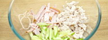 салат с картофелем фри новогодние мотивы. Шаг 5