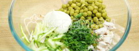 салат с картофелем фри новогодние мотивы. Шаг 6