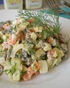 Салат с картошкой и грибами