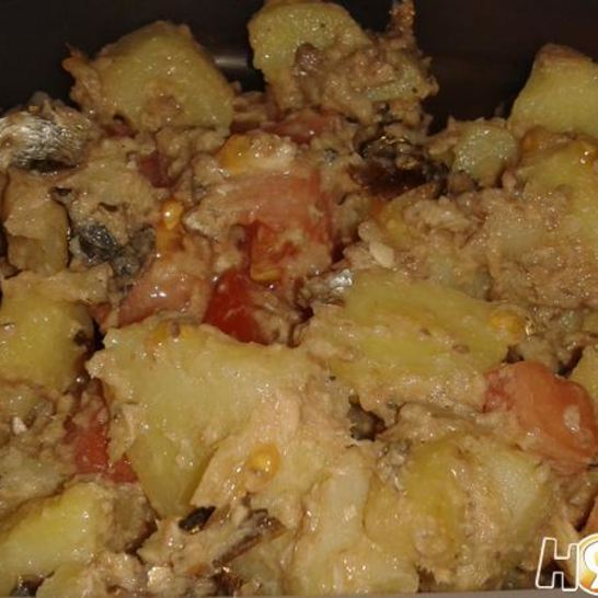 Рецепт салата с картошкой и шпротами