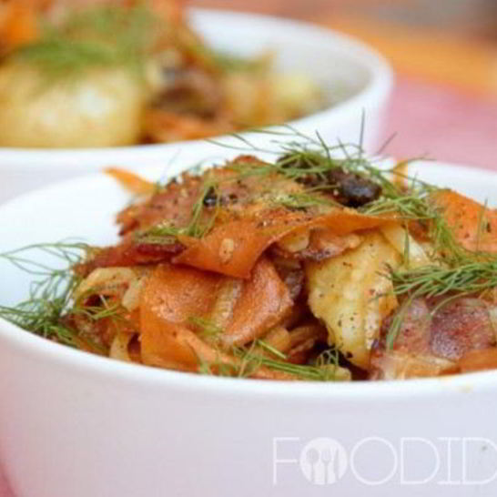 Рецепт теплого салата с картофелем