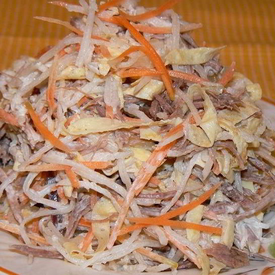 Рецепт мясного салата с дайконом загадка