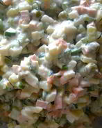 Оливье с копченой курицей