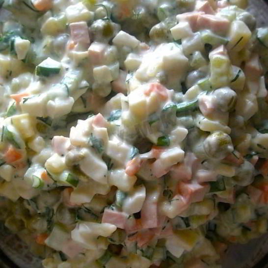 Рецепт оливье с копченой курицей