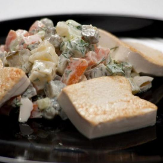 Рецепт постного салата оливье