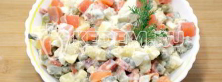 салат оливье с семгой. Шаг 5