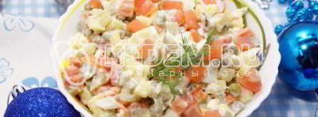 салат оливье с семгой. Шаг 6