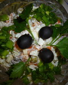 Салат Оливье с яблоками