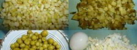 салат оливье с яблоками. Шаг 3