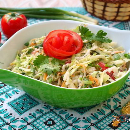 Рецепт овощного салата со сметаной