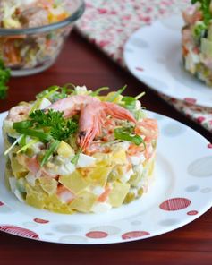 Салаты с креветками