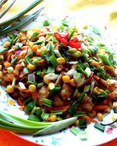 Постный салат из чечевицы