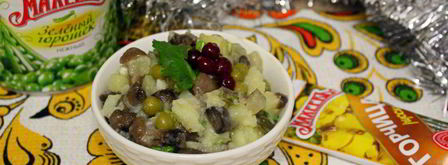 постный салат с маринованными опятами. Шаг 6