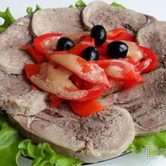 Рецепт салата из языка со сладким перцем