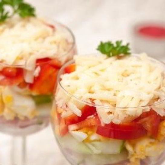 Рецепт салата-коктейля с ветчиной