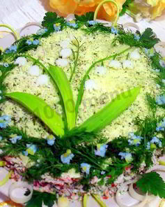 Салат Ландыш с крабовыми палочками