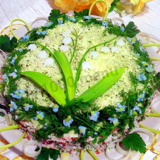 Рецепт салата ландыша с крабовыми палочками