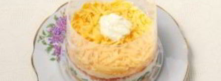 салат мимоза с рисом. Шаг 6