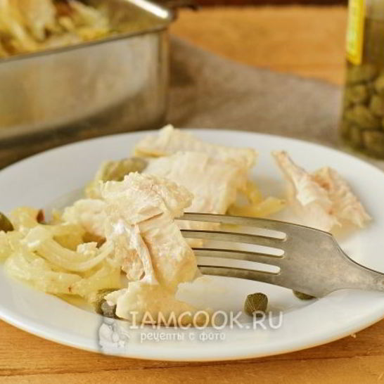 Рецепт хека под шубой с каперсами