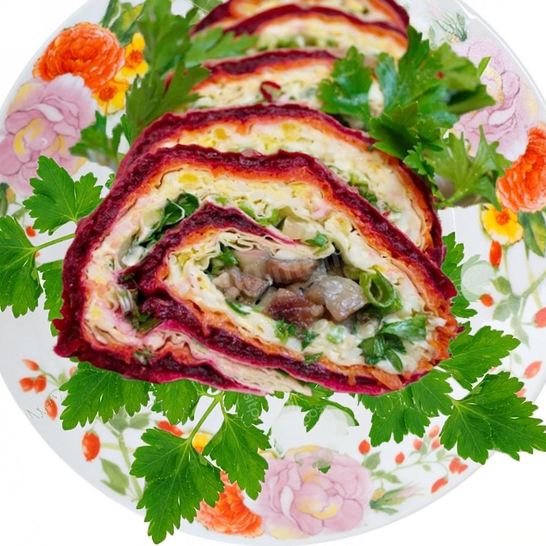 Рецепт рулета сельдь под шубой в лаваше