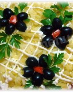 Салат из шампиньонов консервированных курица под шубой