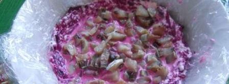 сельдь под шубой с желатином. Шаг 8