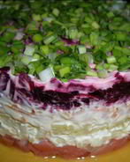 Селедка под шубой с семгой