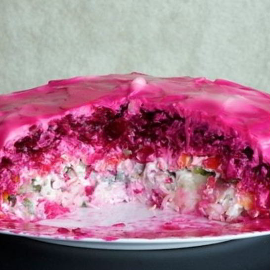 Рецепт селедки под шубой с жареным луком