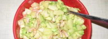 салат с авокадо, и креветками, и ананасом. Шаг 2