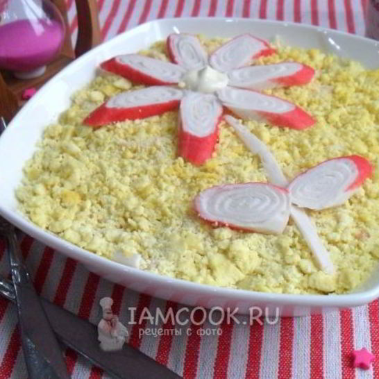 Рецепт салата с крабовыми палочками, яблоком и сыром