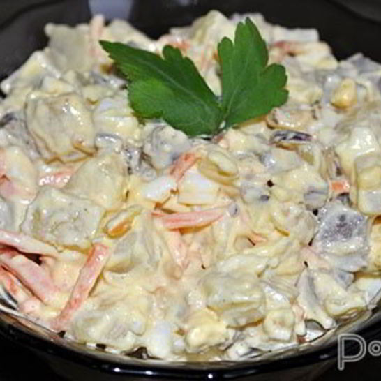 Рецепт салата с сердцем и корейской морковью