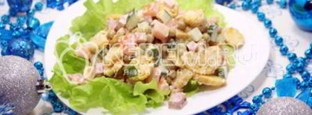 салат с сухариками праздничный. Шаг 5