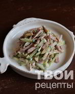 Салат с ветчиной и грибами