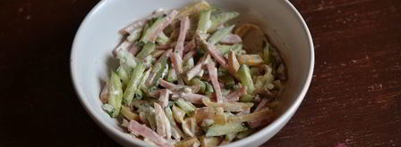 салат с ветчиной и грибами. Шаг 6