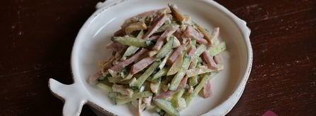 салат с ветчиной и грибами. Шаг 7